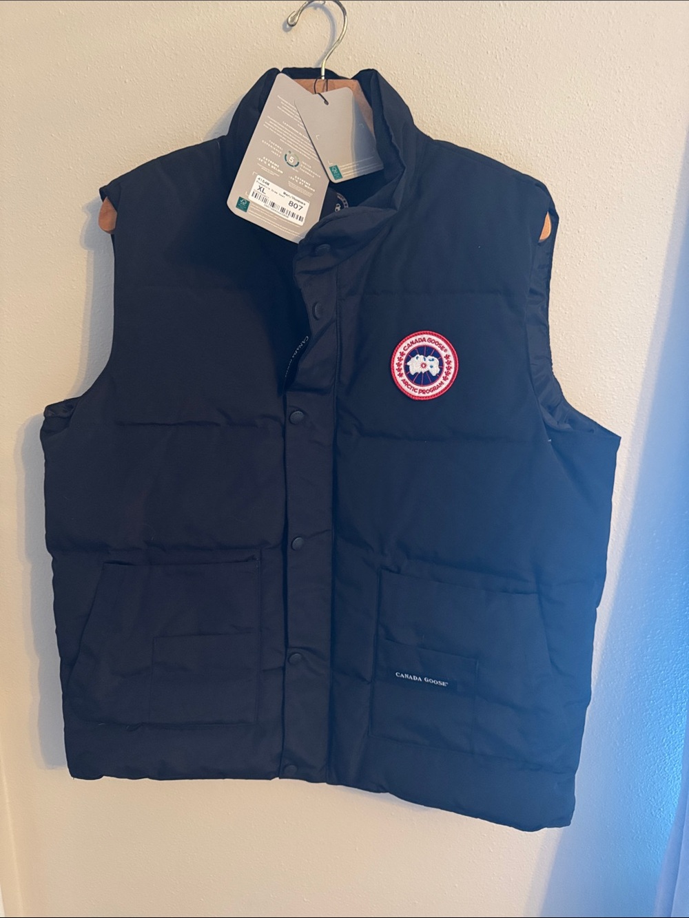 Canada Goose Black Puffer Vest with Signature Patch